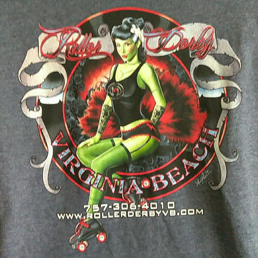 Roller Derby VB zombie skater tee